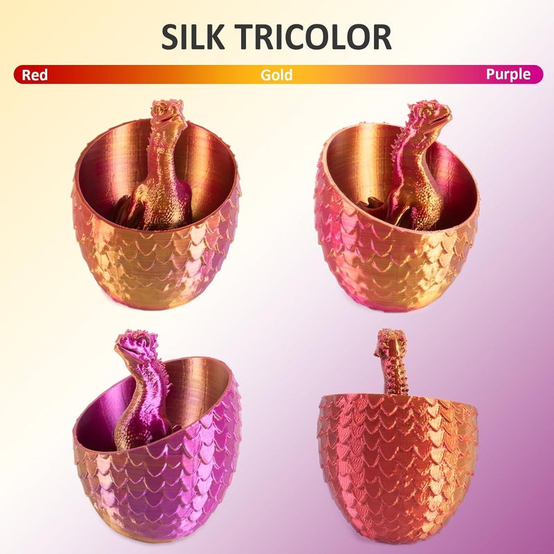 Geeetech Silk PLA Tri Color Filament 1.75mm 3D Printer Filament, Coextrusion Red Gold Purple Tri-Colors Metal-Like Shiny Silk PLA Filament, 1kg (2.2lbs) 1 Spool, Dimensional Accuracy +/- 0.02 mm - Image 2